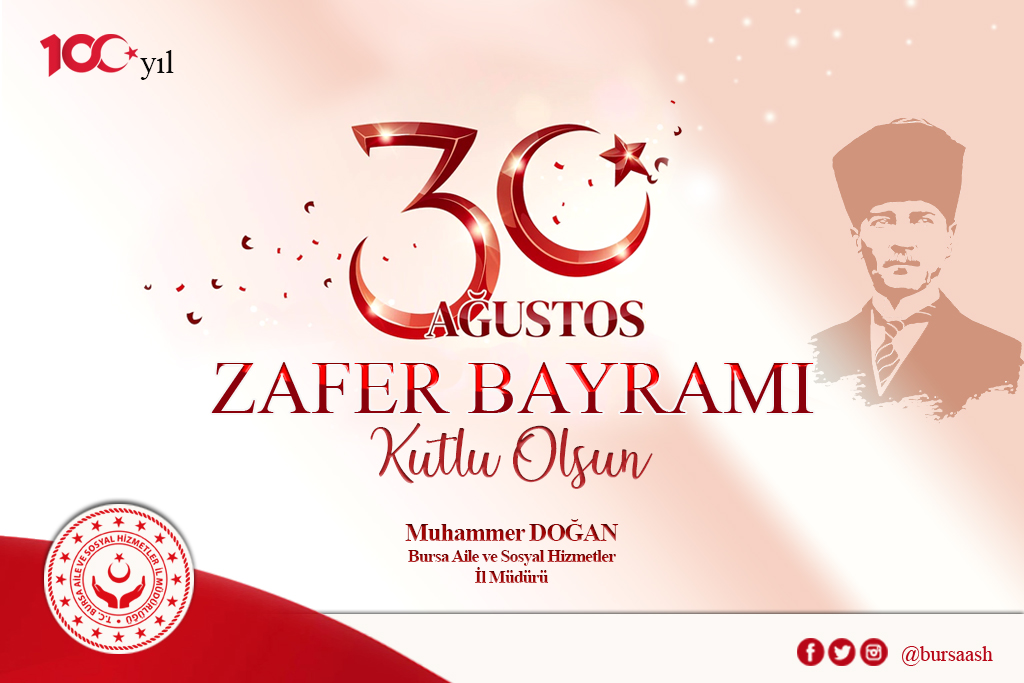 İl Müdürümüz Muhammer DOĞAN’ın 30 Ağustos Zafer Bayramı kutlama mesajı;