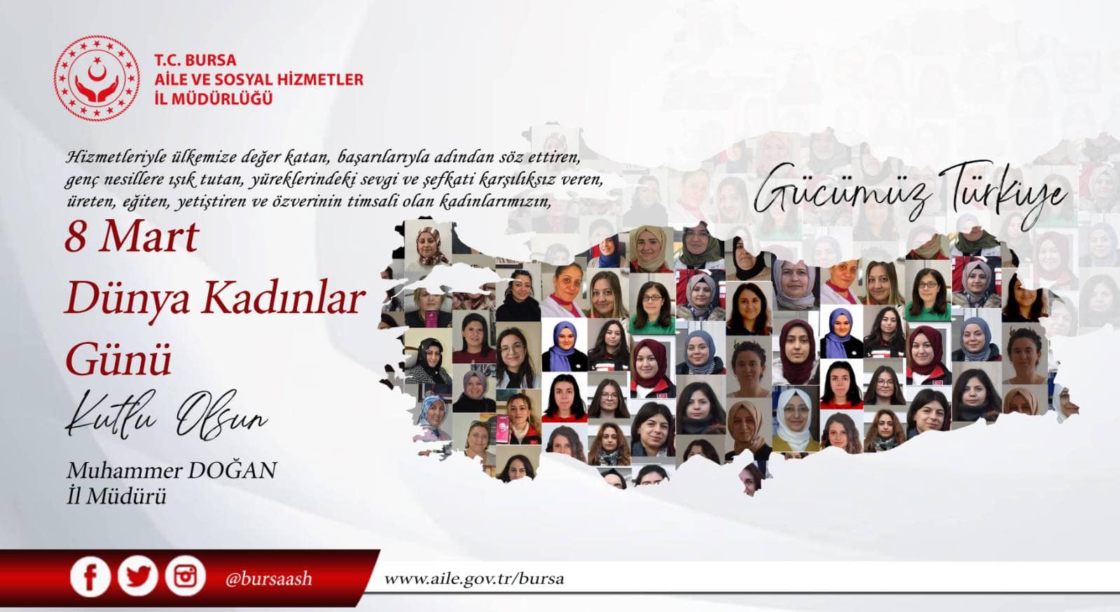 İl Müdürümüz Muhammer DOĞAN’ın Dünya Kadınlar Günü Mesajı