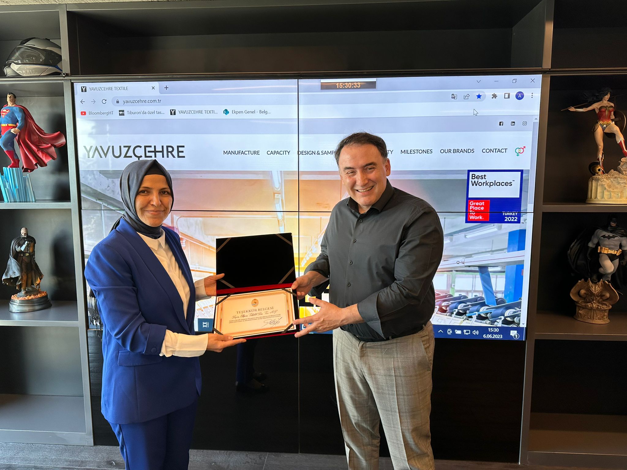 Kadına Yönelik Şiddetle Mücadele alanında çalışmalarından dolayı Ekpen Tekstile teşekkür belgesi verildi.