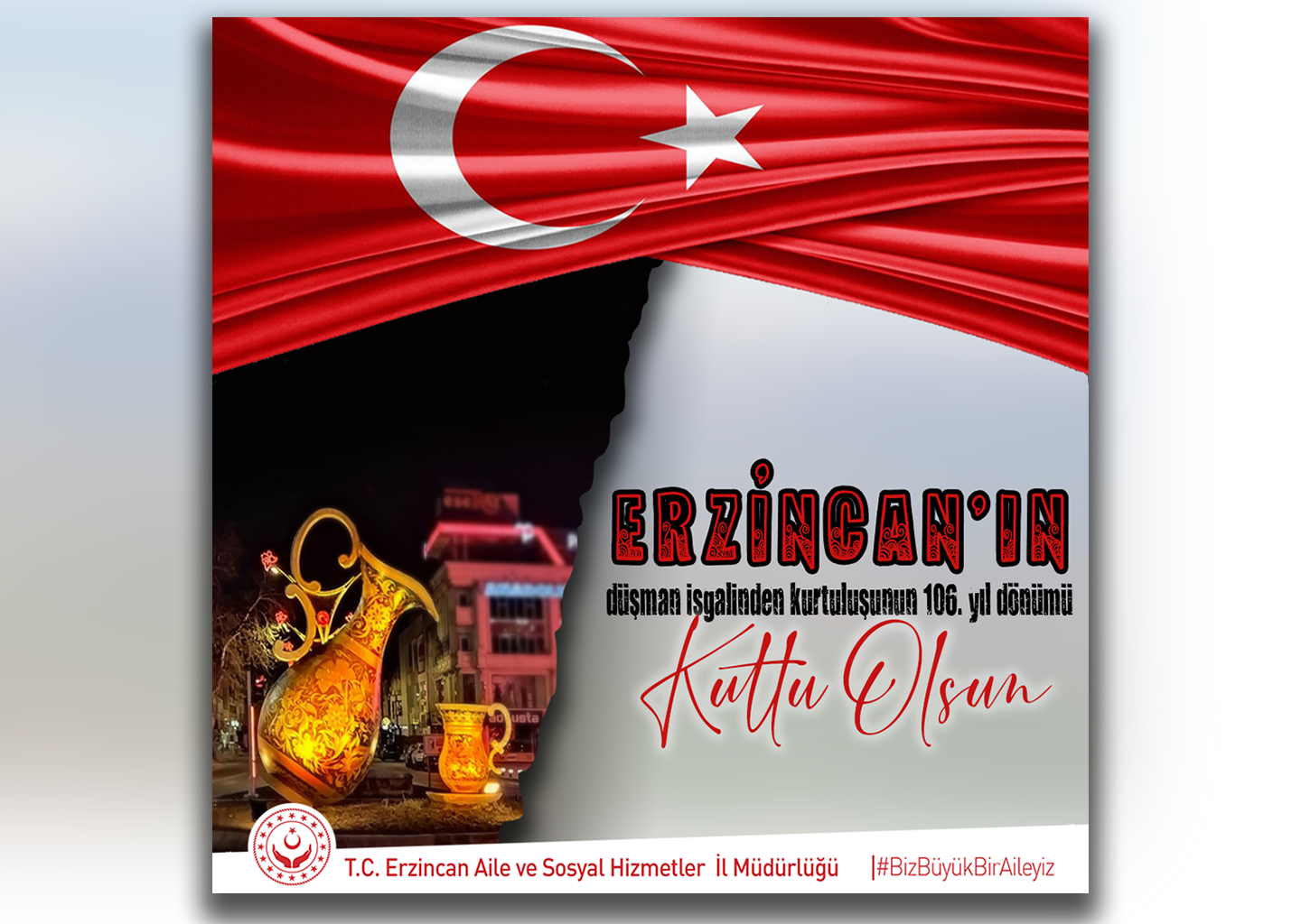İl Müdürümüz Serdar Demirci’nin Erzincan’ın Düşman İşgalinden Kurtuluşunun 106. Yıldönümü Mesajı. 