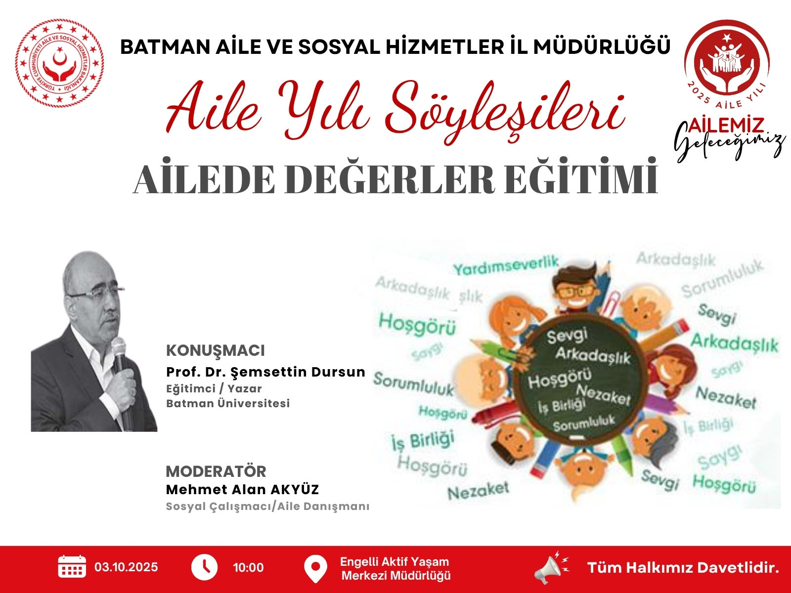  “Ailede Değerler Eğitimi” söyleşisi