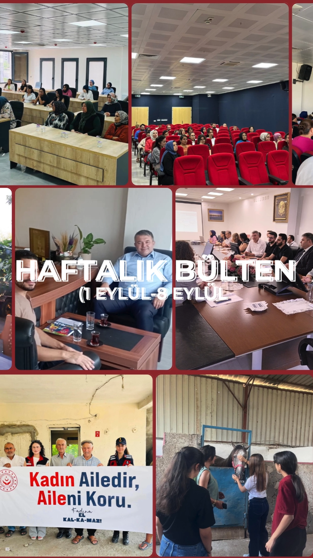 01 - 08 Eylül Haftalık Faaliyetlerimiz