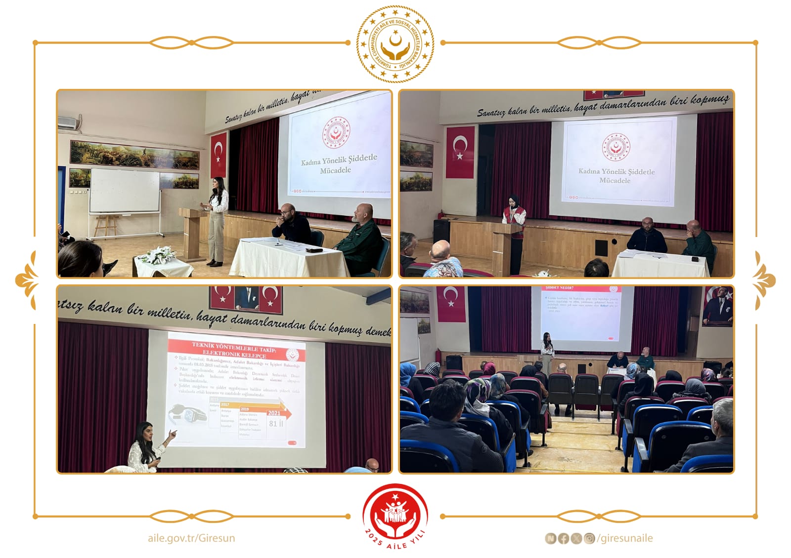 'Kadına Yönelik Şiddetle Mücadele Farkındalık Eğitimi' ve 'Aile Danışmanlığı' kapsamında bilgilendirme yapıldı.