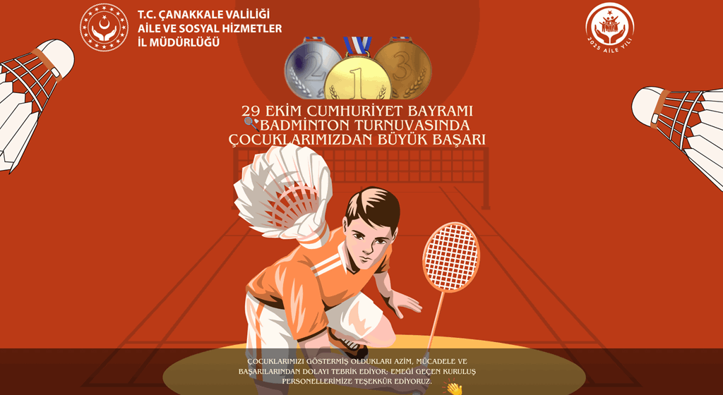 🏸 29 Ekim Cumhuriyet Bayramı Badminton Turnuvasında Çocuklarımızdan Büyük Başarı!