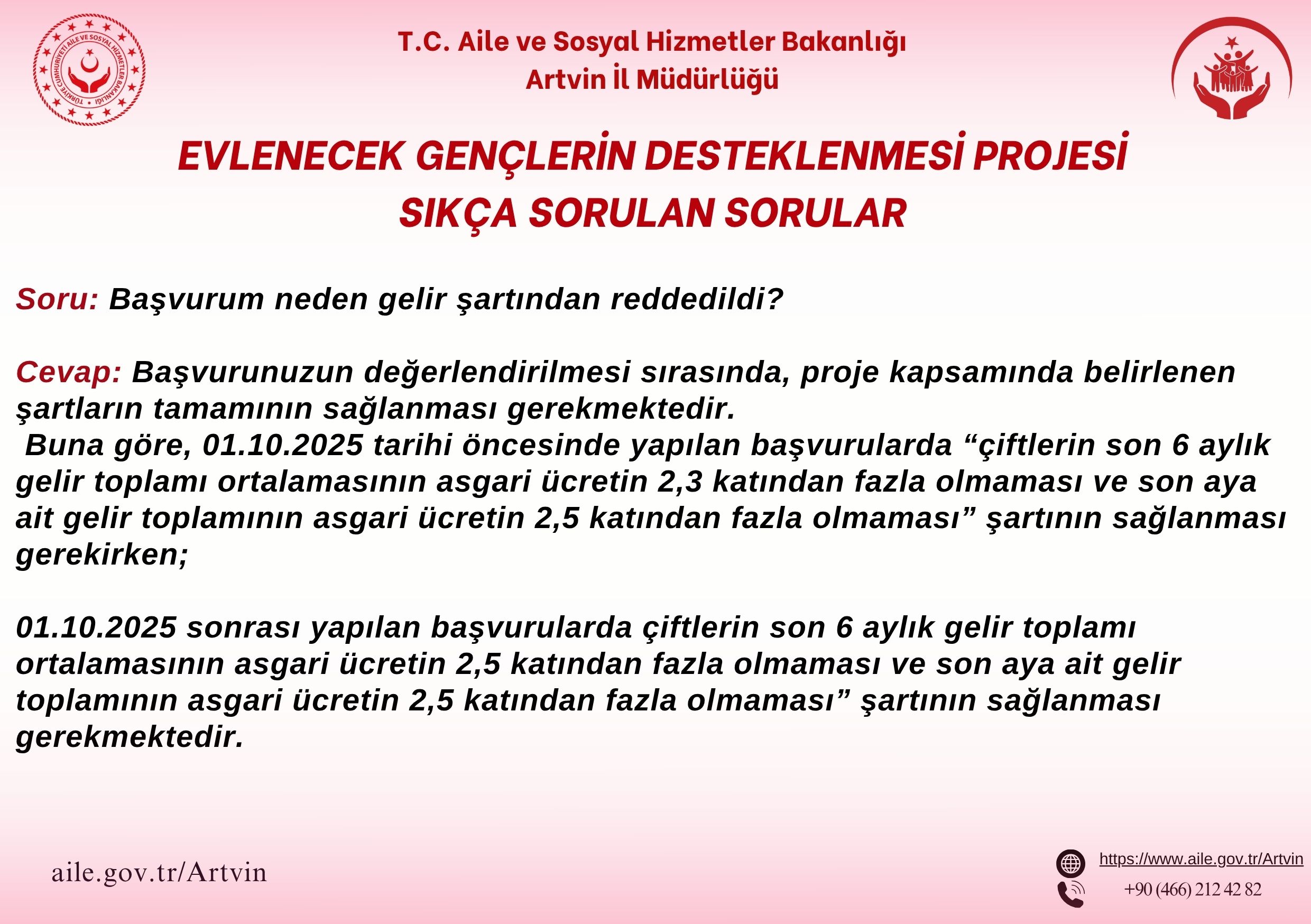 Evlenecek Gençlerin Desteklenmesi Projesi Sıkça Sorulan Sorular