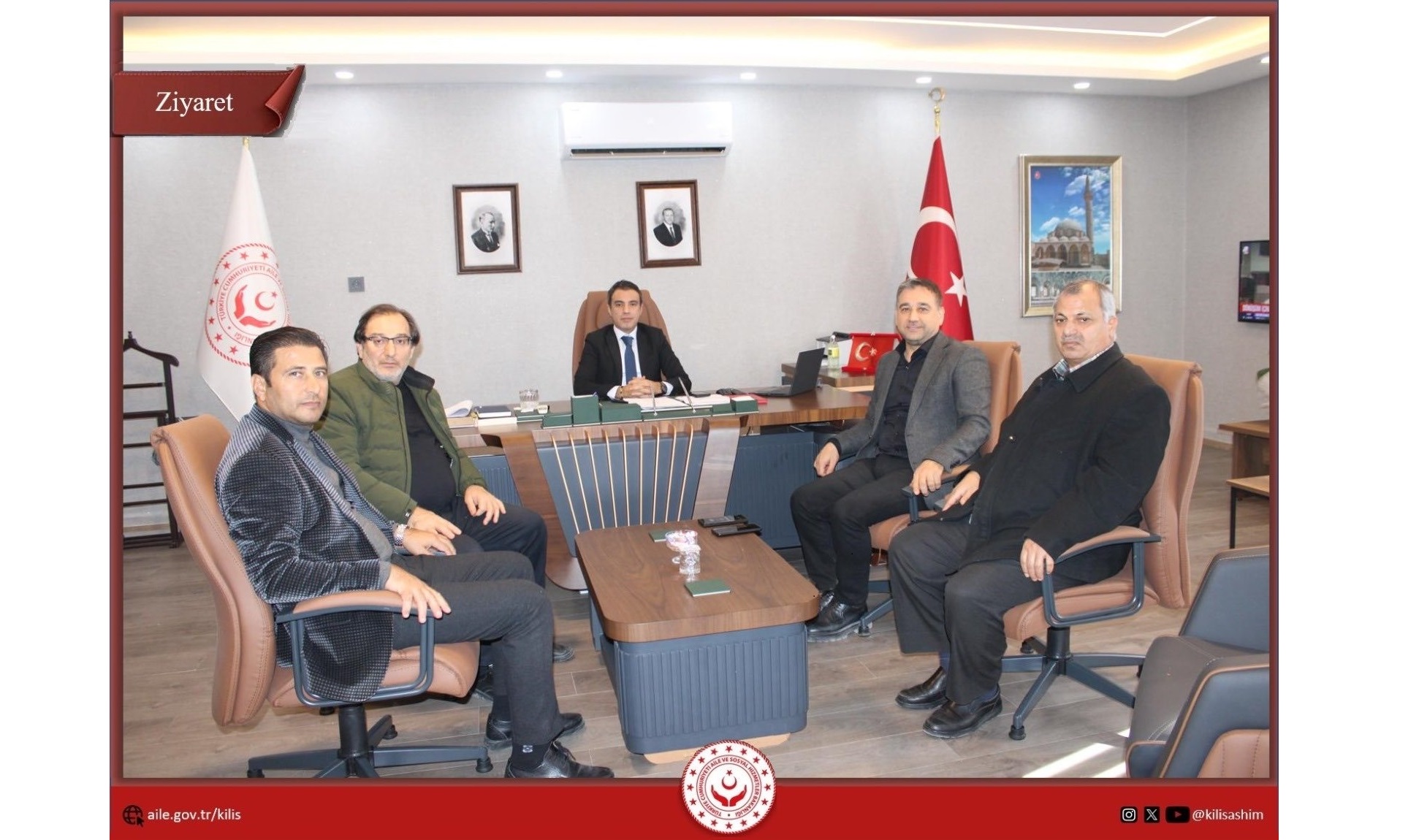 Memur-Sen, Sağlık Sen, Hak İş Konfederasyonu Temsilcileri İl Müdürümüz M.Ferdi BOZKURT’u hayırlı olsun ziyaretinde bulundular