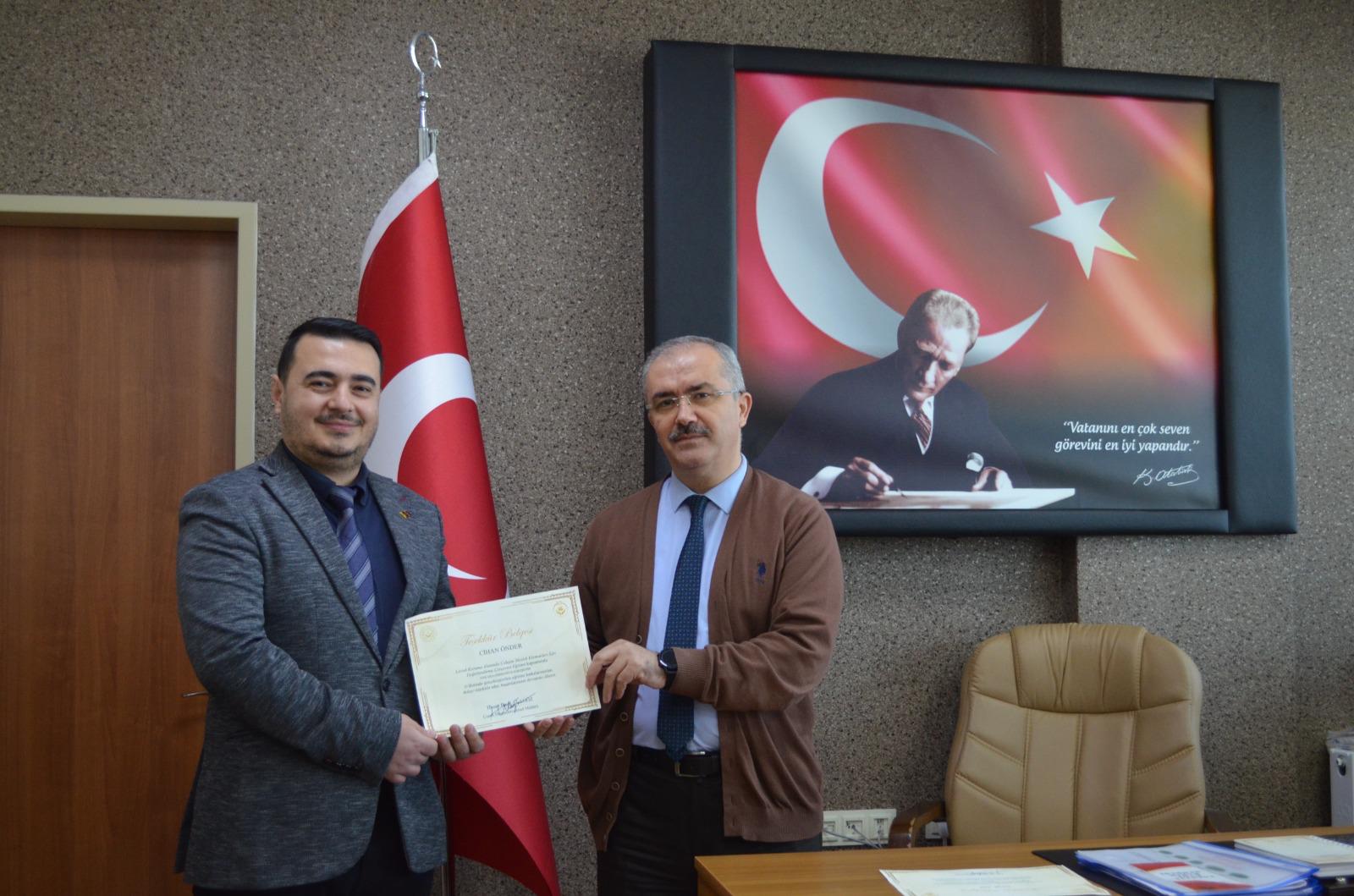 Değerlendirme Çerçevesi Eğitimi Kapsamında Gönderilen Teşekkür Belgeleri Takdim Edildi