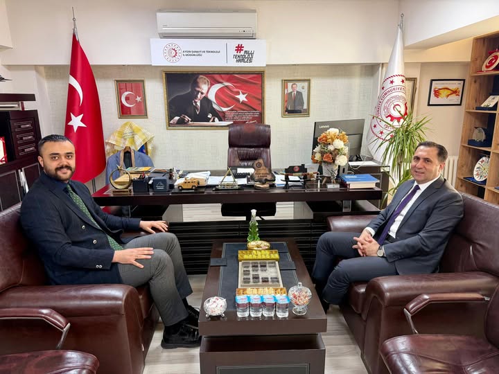 İl Müdürümüz İlkay Türkoğlu, Aydın Sanayi ve Teknoloji İl Müdürü Sayın Fatih Ulutaş’ı Makamında Ziyareti