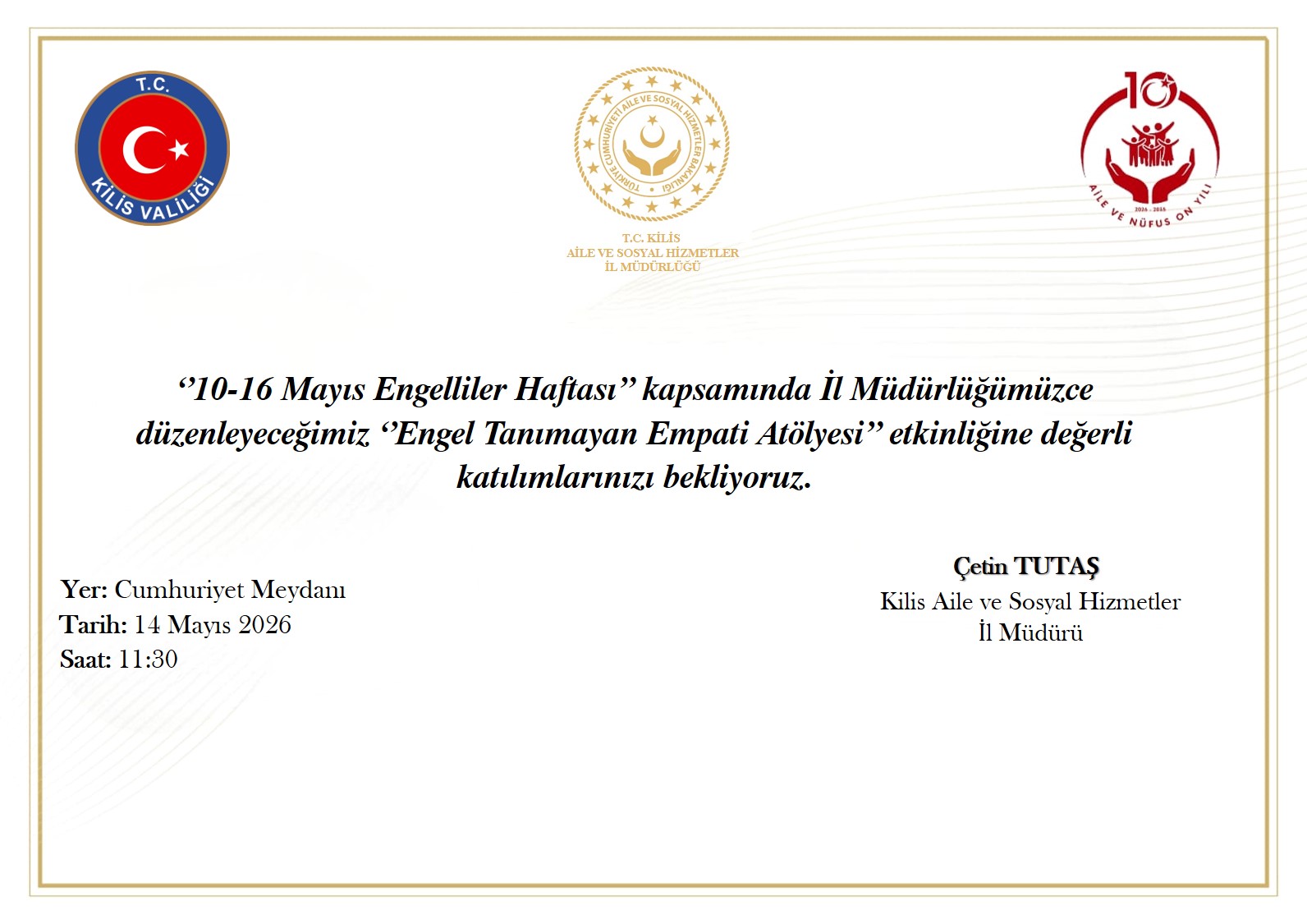 ENGEL TANIMAYAN EMPATİ ATÖLYESI'NE DAVETLİSİNİZ! 
