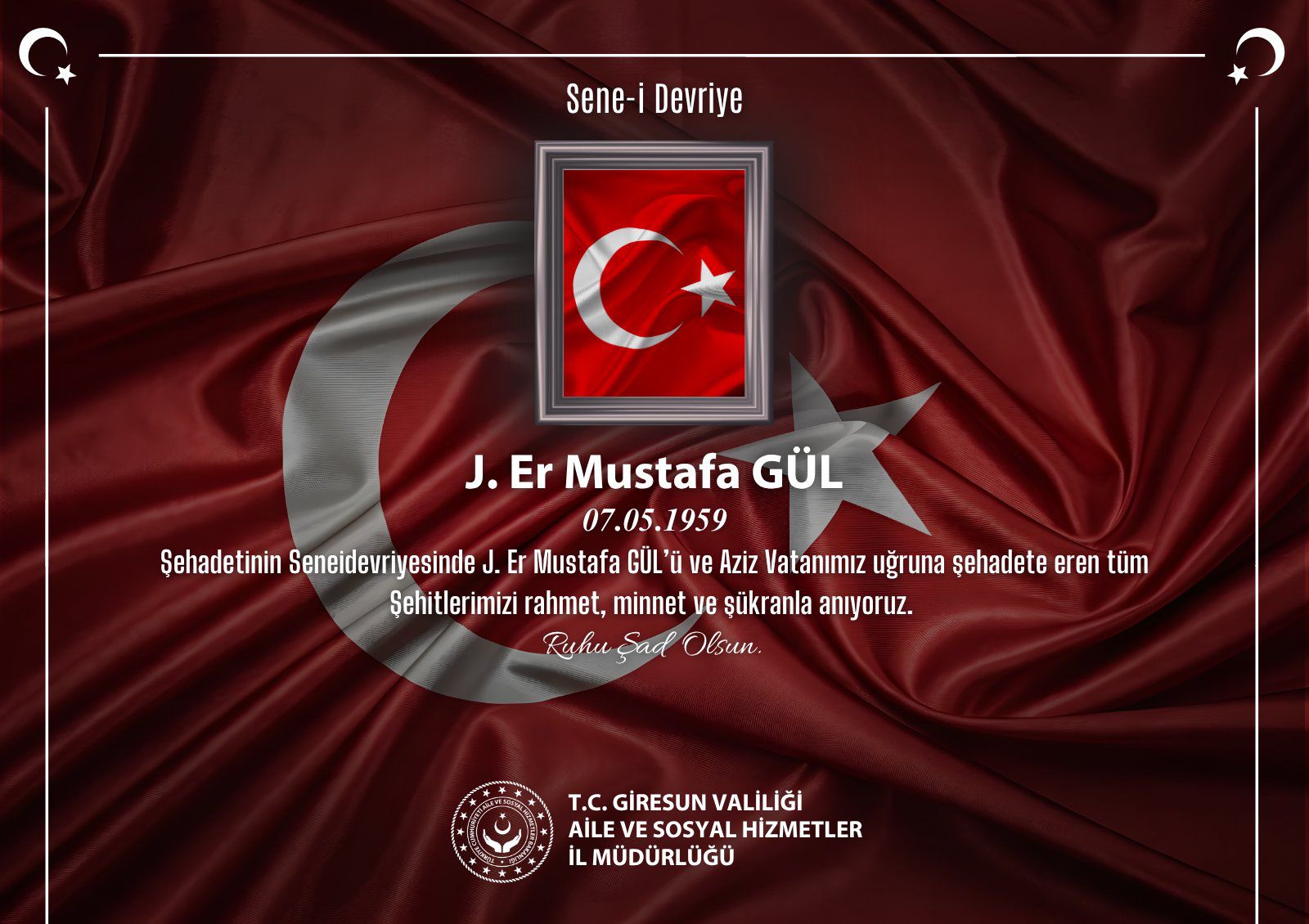 Kahraman Şehidimiz J. Er MUSTAFA GÜL’ü Saygı, Rahmet ve Minnetle Anıyoruz
