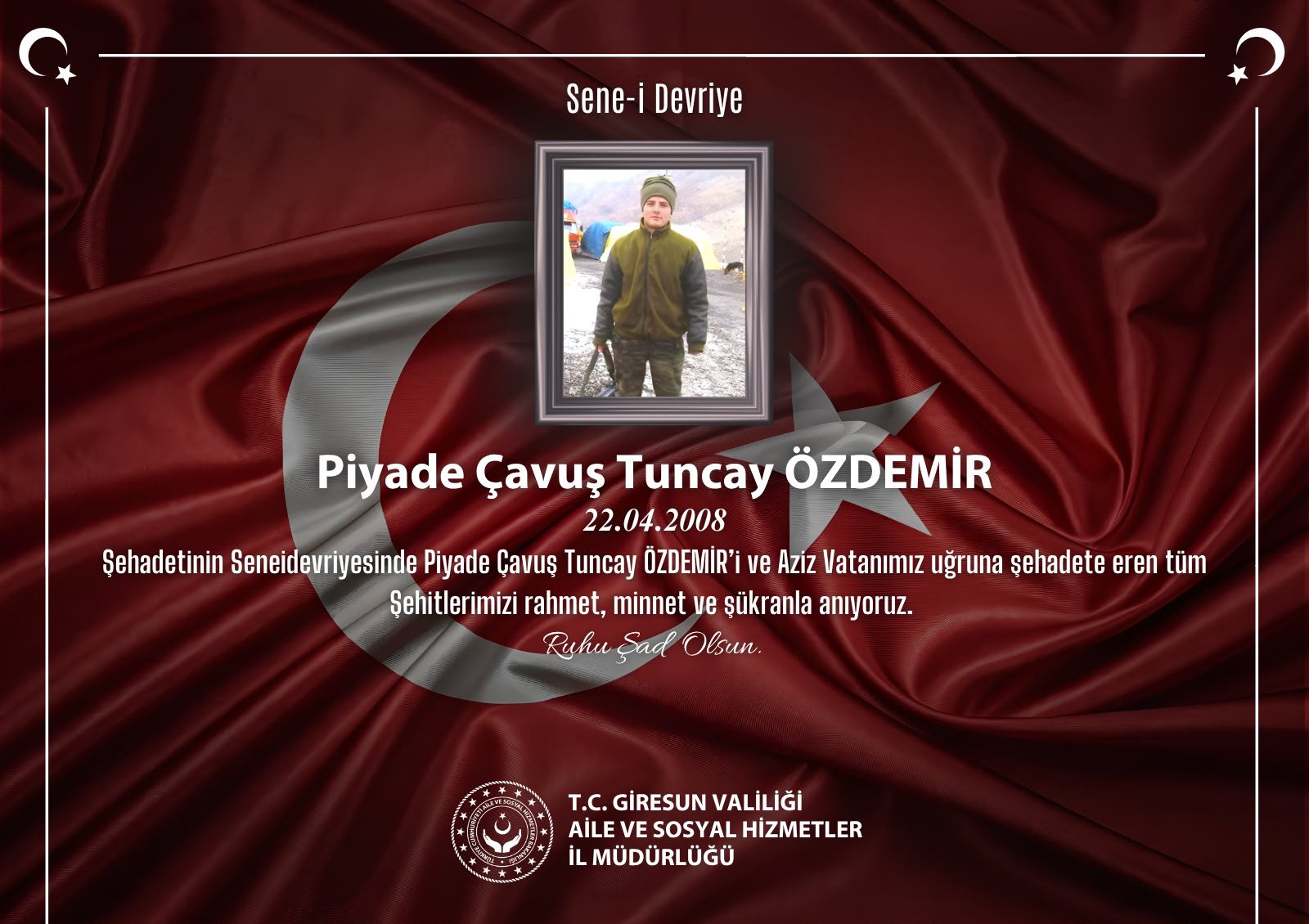 Kahraman Şehidimiz P. Çvş. Tuncay ÖZDEMİR’i Rahmet, Minnet ve Şükranla Anıyoruz