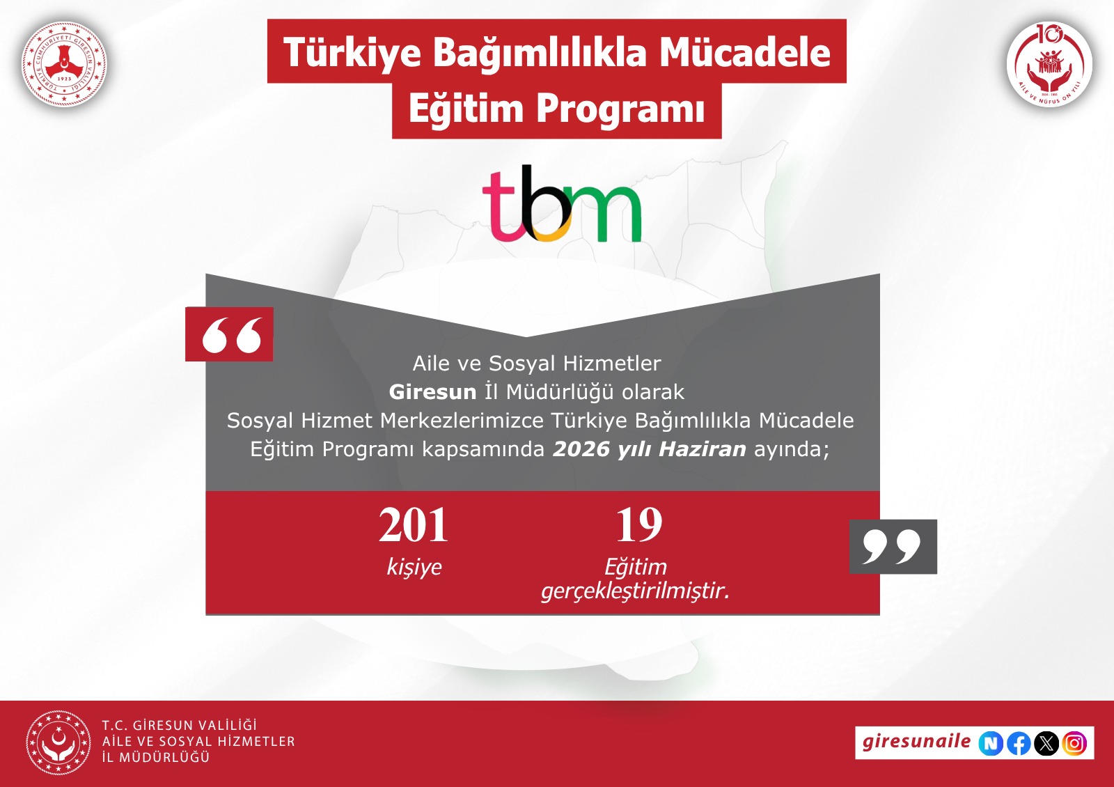 Türkiye Bağımlılıkla Mücadele Eğitimleri Devam Ediyor