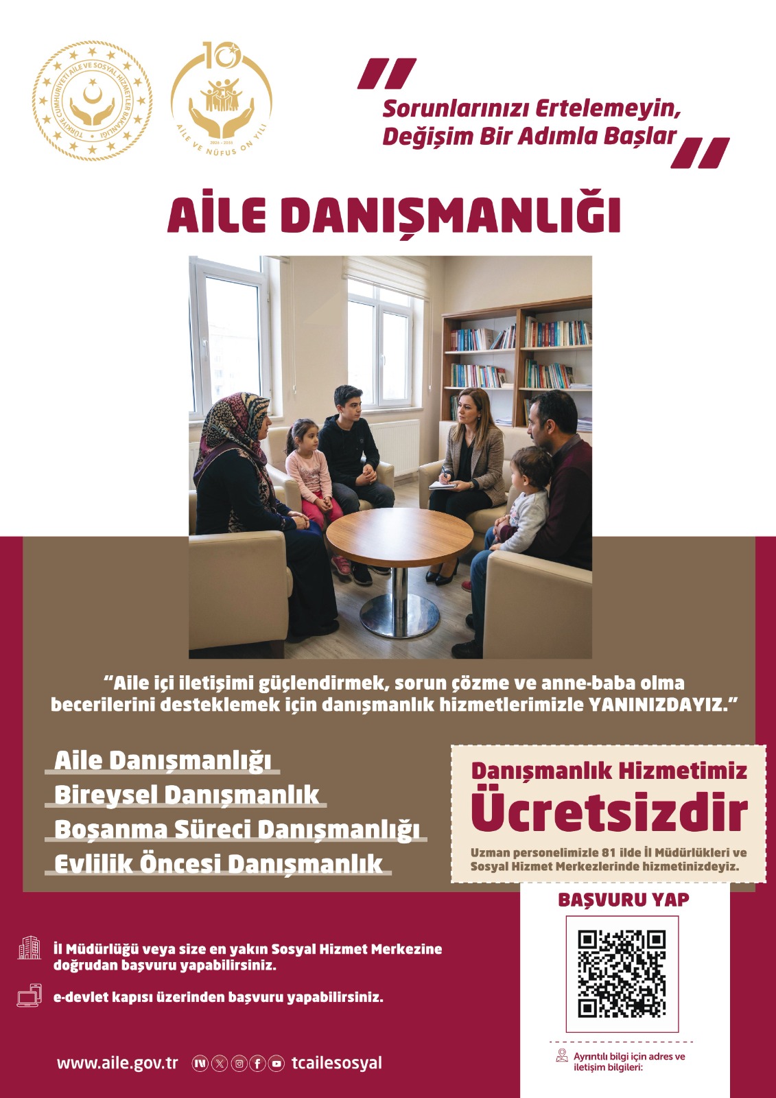 Aile Danışmanlığı Hizmetlerimizle Yanınızdayız..