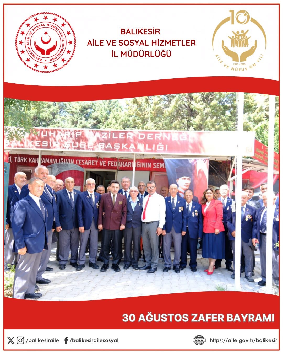 30 Ağustos Zafer Bayramı Kapsamında Türkiye Muharip Gaziler Derneği Balıkesir Şubesi Ziyaret Edildi