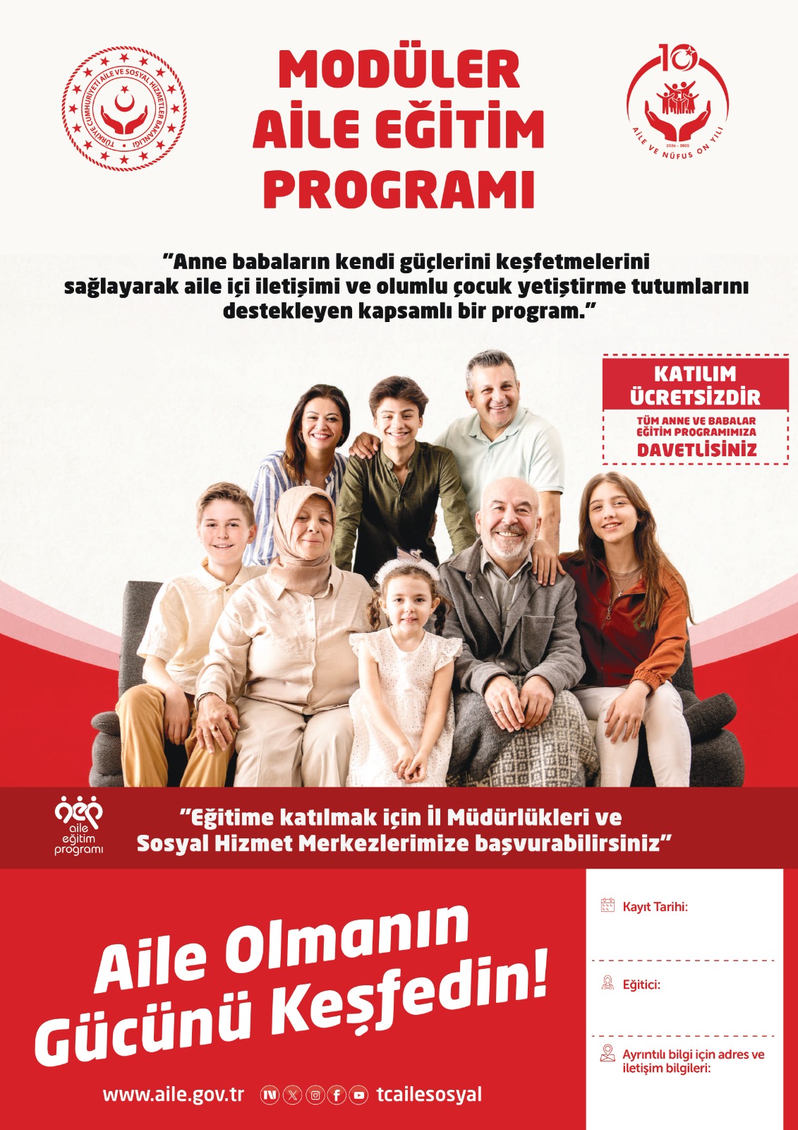 Modüler Aile Eğitim Programı İlçelerimizde Ailelerle Buluşuyor.