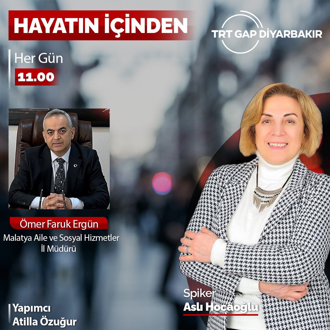 İl Müdürümüz Sayın Ömer Faruk ERGÜN, 03/09/2026 tarihinde, TRT Gap Diyarbakır Radyosu "HAYATIN İÇİNDEN" programına konuk oldu