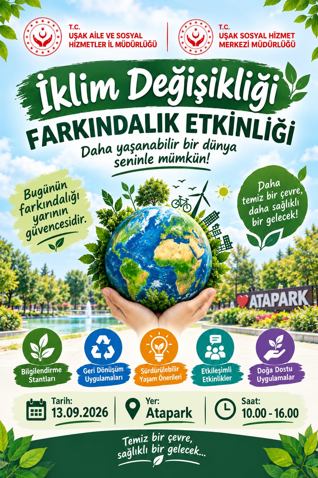 Uşak’ta İklim Değişikliğine Karşı Anlamlı Farkındalık: Atapark'ta Buluşuyoruz!