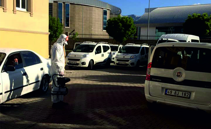 Dezenfekte edilen araçlarımızın temizliği ve dezenfeksiyonu gerçekleştirildi