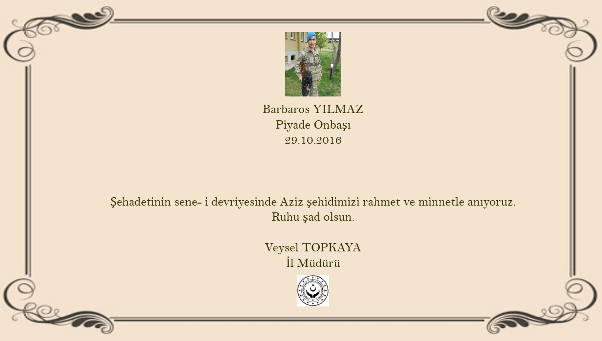 Şehadetinin Sene-i Devriyesinde Aziz Şehitlerimizi Rahmet ve Minnetle Anıyoruz. Ruhu Şad Olsun