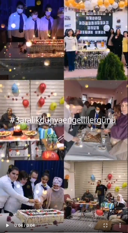 3 Aralık Dünya Engelliler Günü Engelli Bakım Merkezlerimiz tarafından karantinada kalan engellilerimizin günü kutlaması