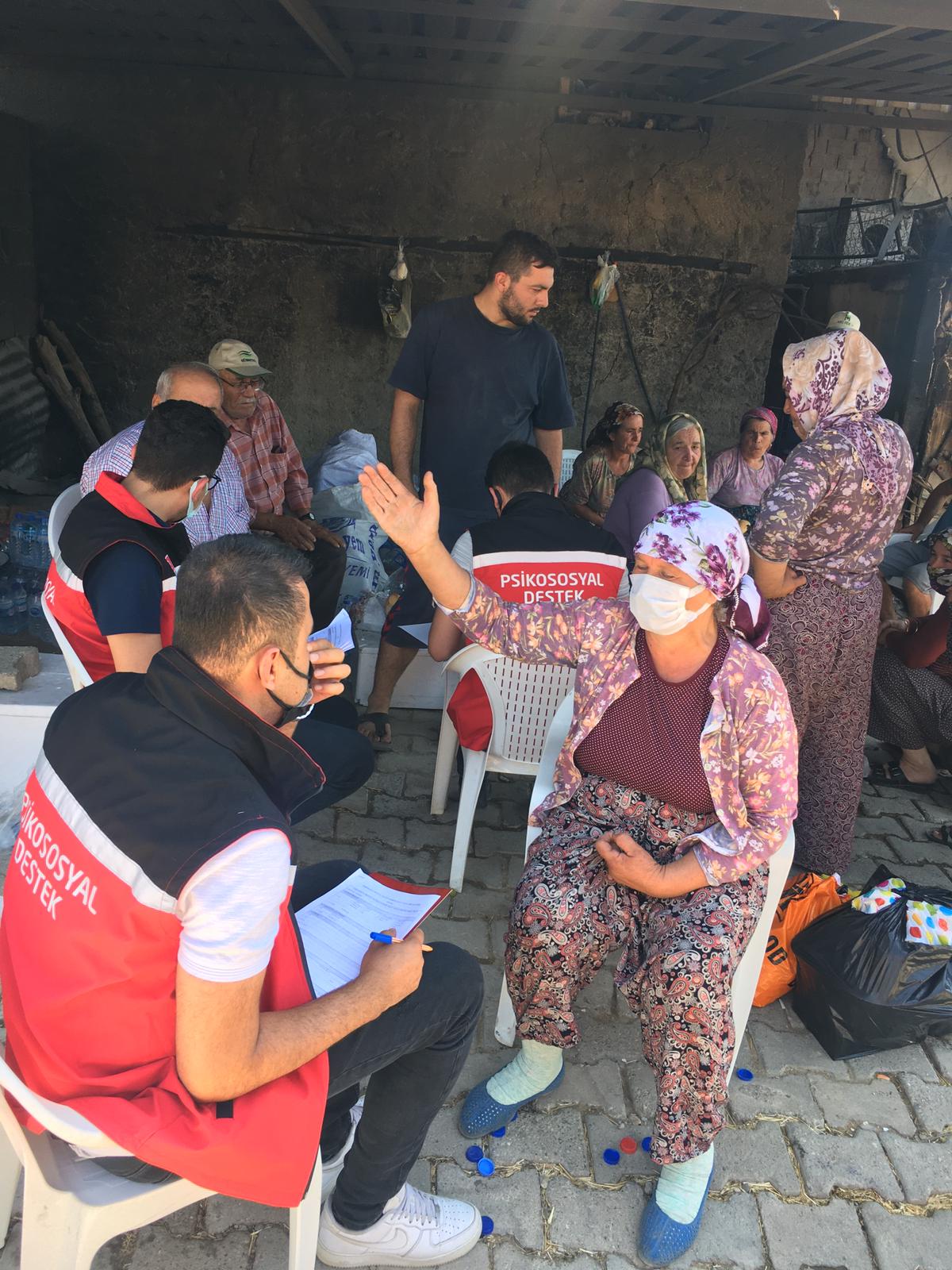 Psiko-Sosyal Destek Ekibimiz Manavgat Yangın Bölgesinde