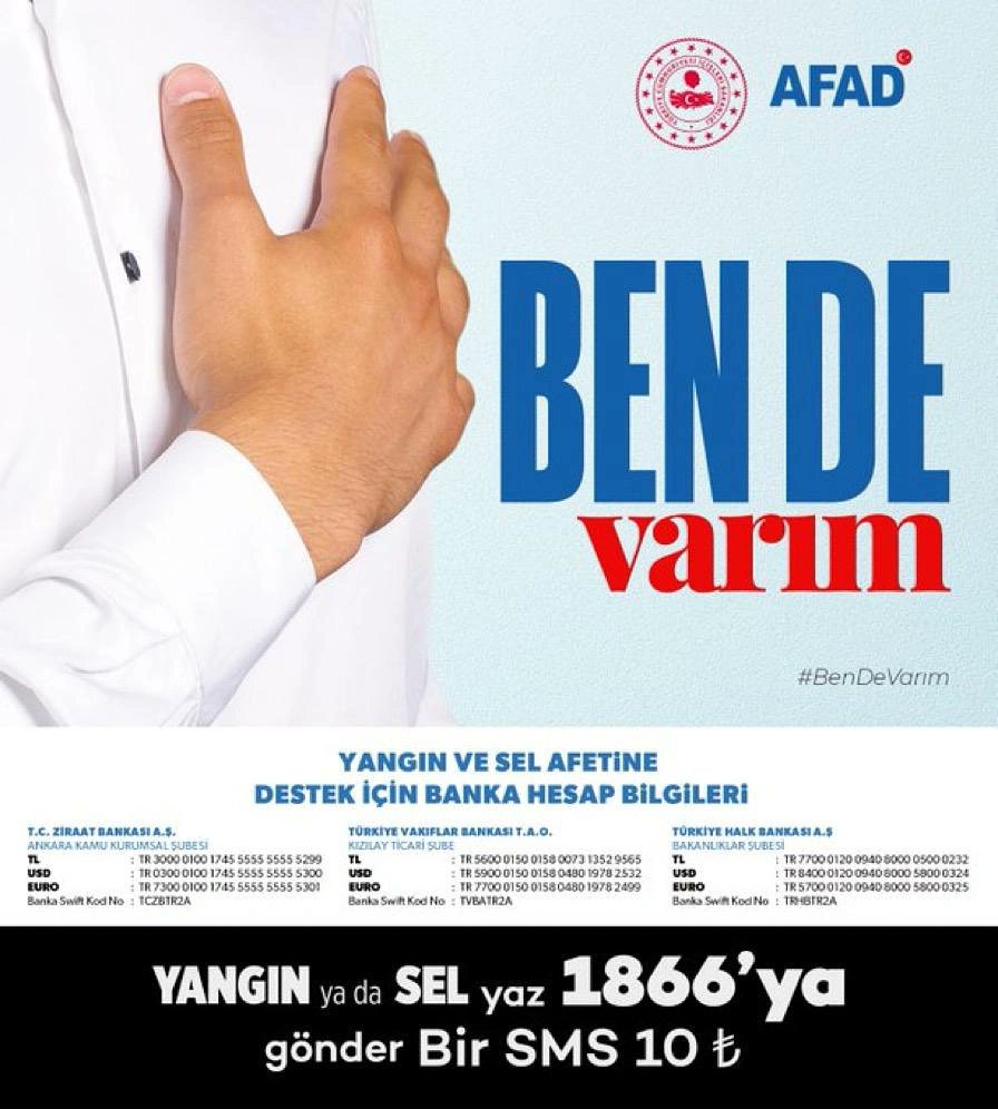 Yangın ve Sel Afetine Destek 