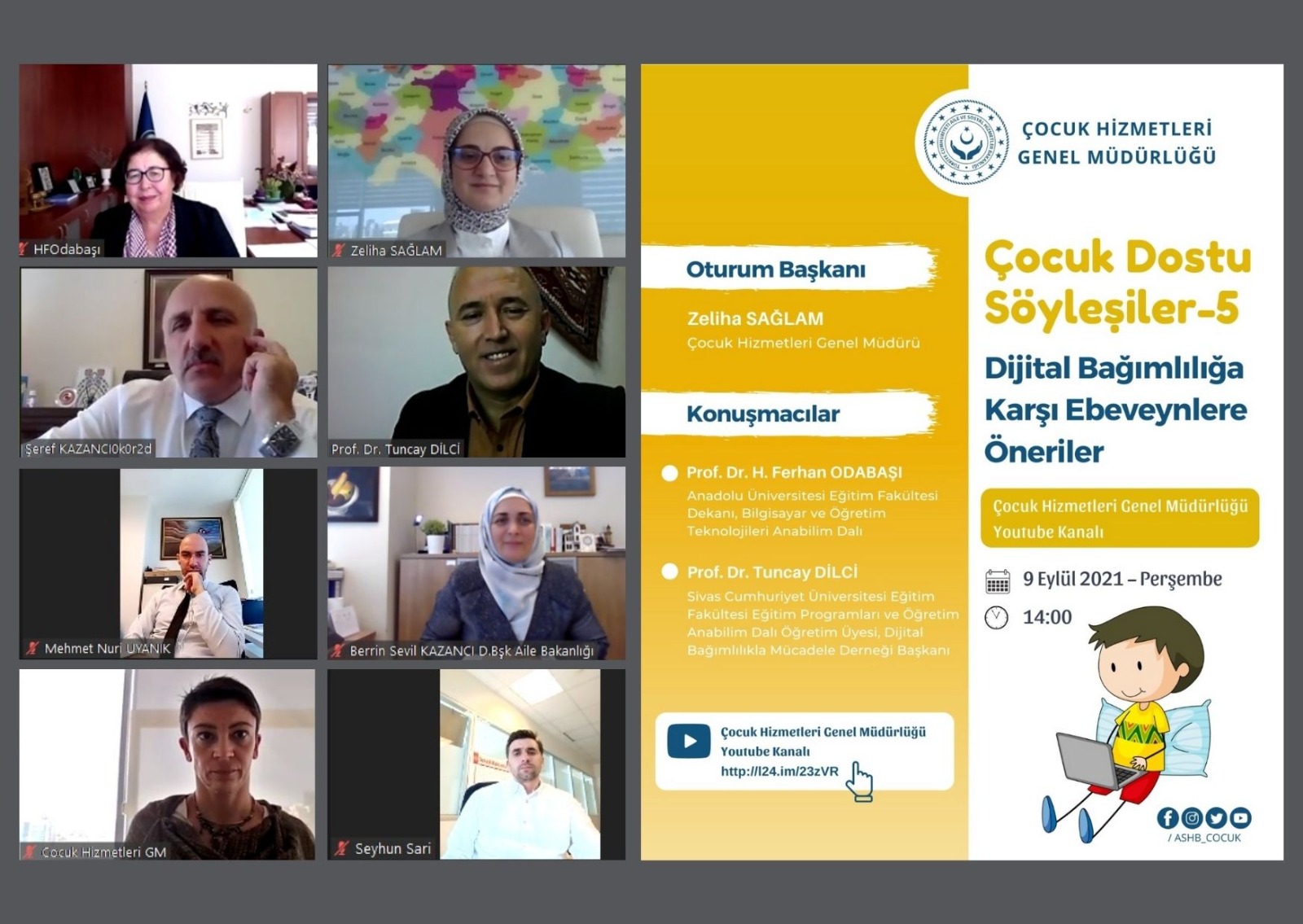 Çocuk Dostu Söyleşiler” Devam Ediyor:  “Dijital Bağımlılığın Önlenmesinde Ebeveynlere Öneriler”