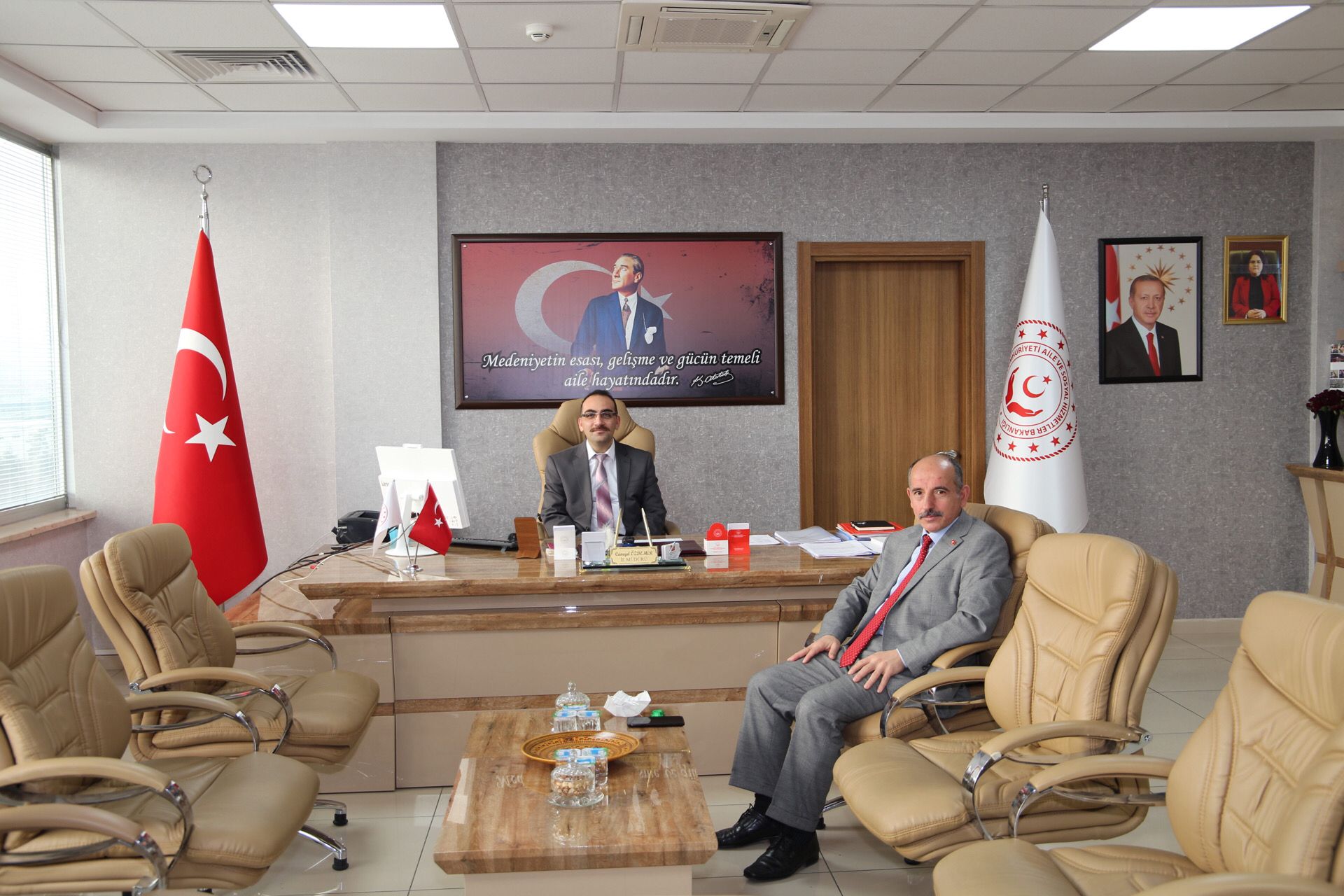 Denetimli Serbestlik İl Müdürü Mehmet Semiz’den İl Müdürümüze Nezaket Ziyareti